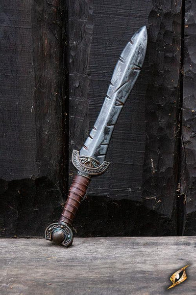 Battleworn Celtic Leaf LARP Short Sword - 24in